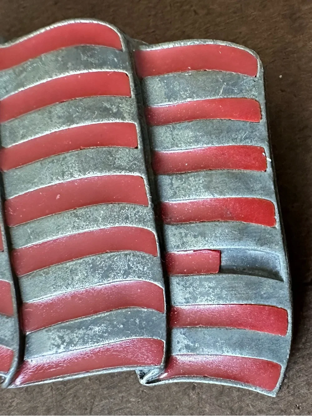 VINTAGE USA FLAG, PEWTER BELT BUCKLE. Old Glory
